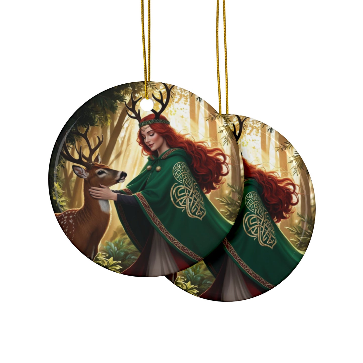 Mystical Witch Ornaments - Forest Goddess Design, Holiday Decor, Christmas Tree Decorations, Unique Gift, Eco-Friendly - Divine Mystic Moons