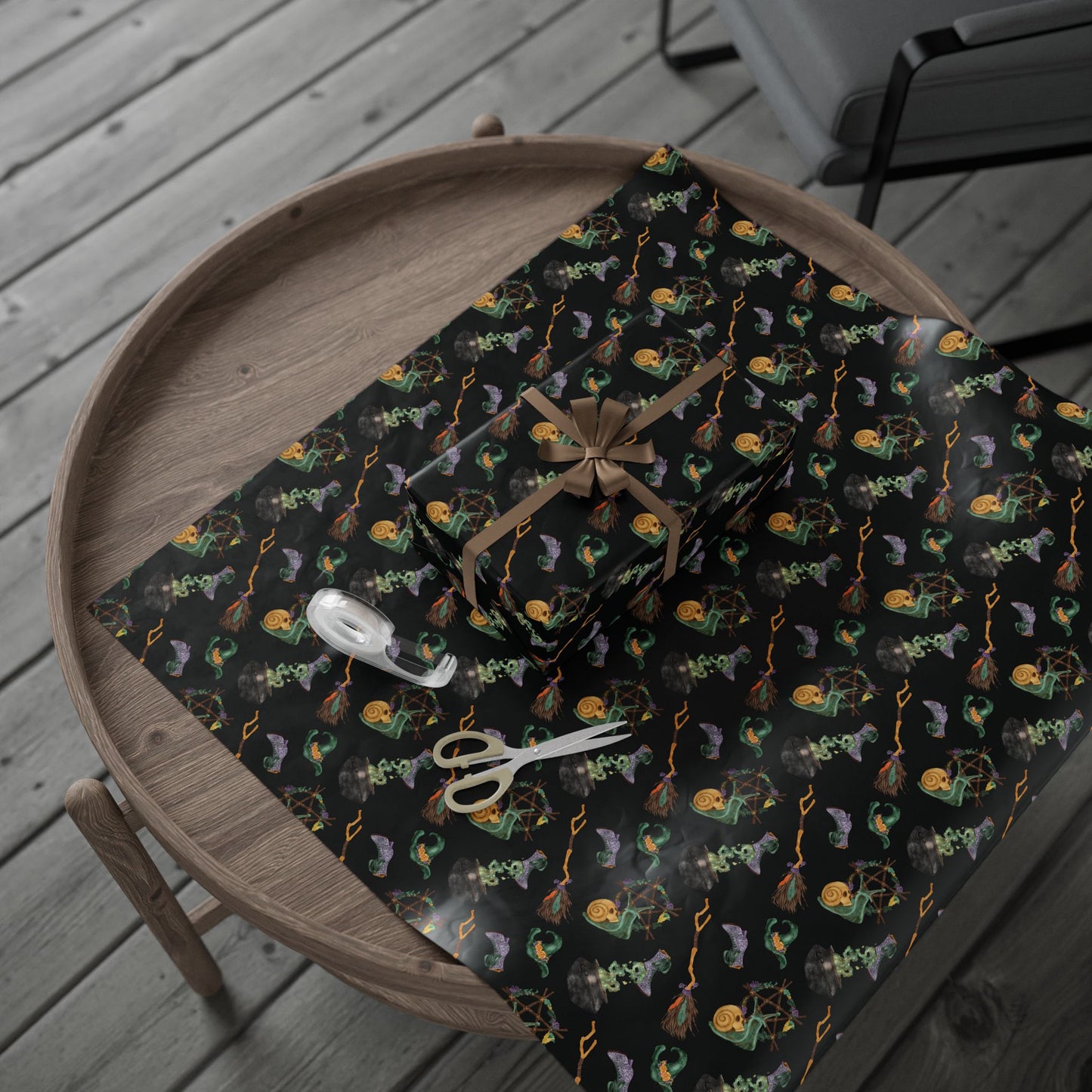 Midnight Witch Hat & Cauldron Wrapping Paper