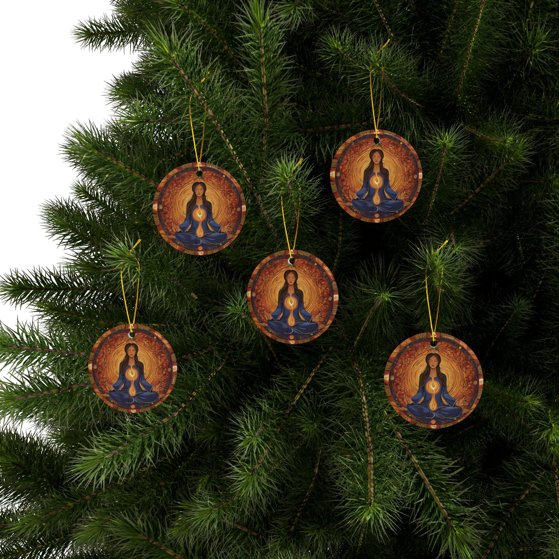 Meditation Spirit Ceramic Ornaments, Holiday Decor, Spiritual Gift, Zen Ornament, Home Decor, Reiki - Divine Mystic Moons