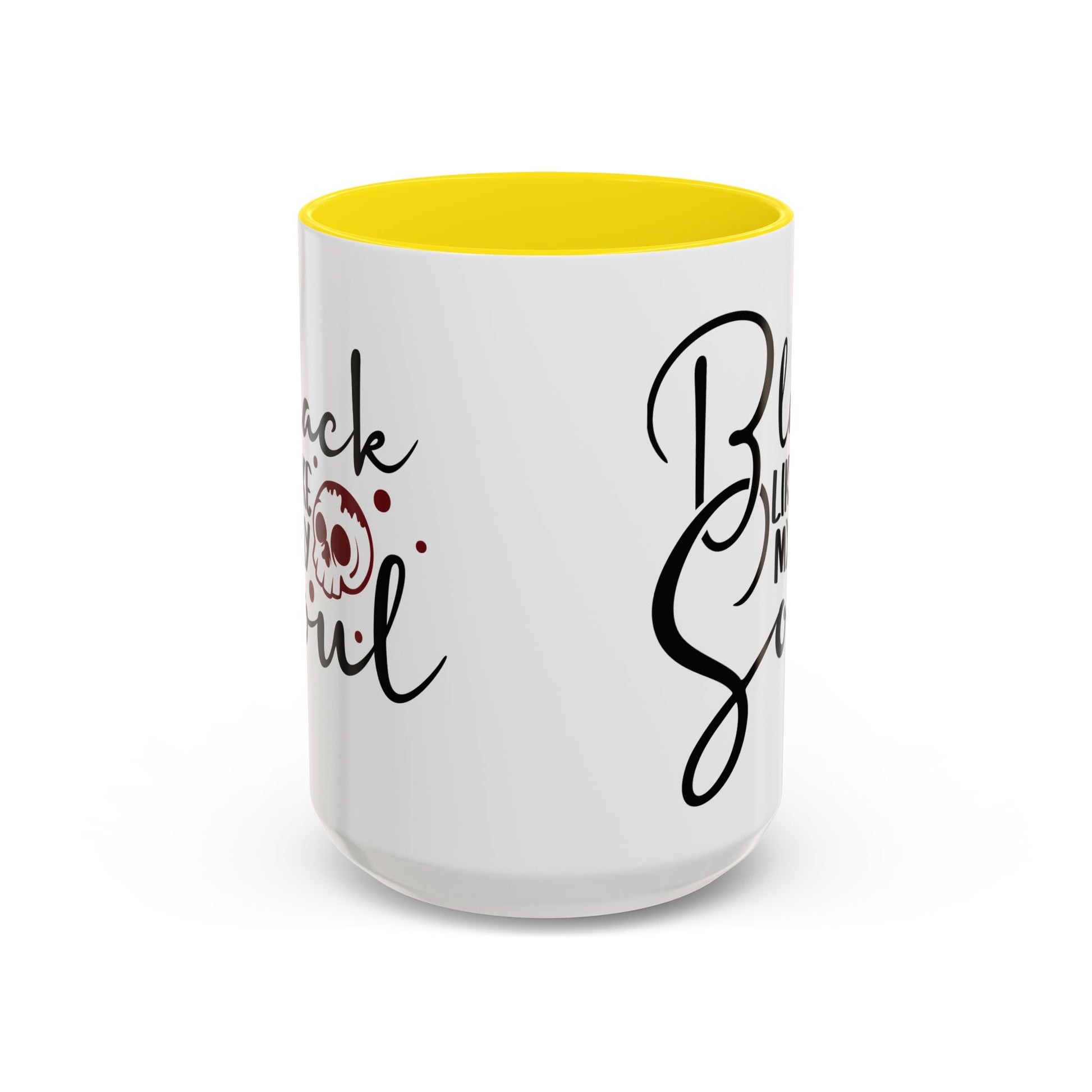 Black Like My Soul Mug – Gothic Coffee Cup, Funny Dark Humor Gift, Pink, Red, or Black Two-Tone Ceramic Mug, Alt Aesthetic Drinkware - Divine Mystic Moons