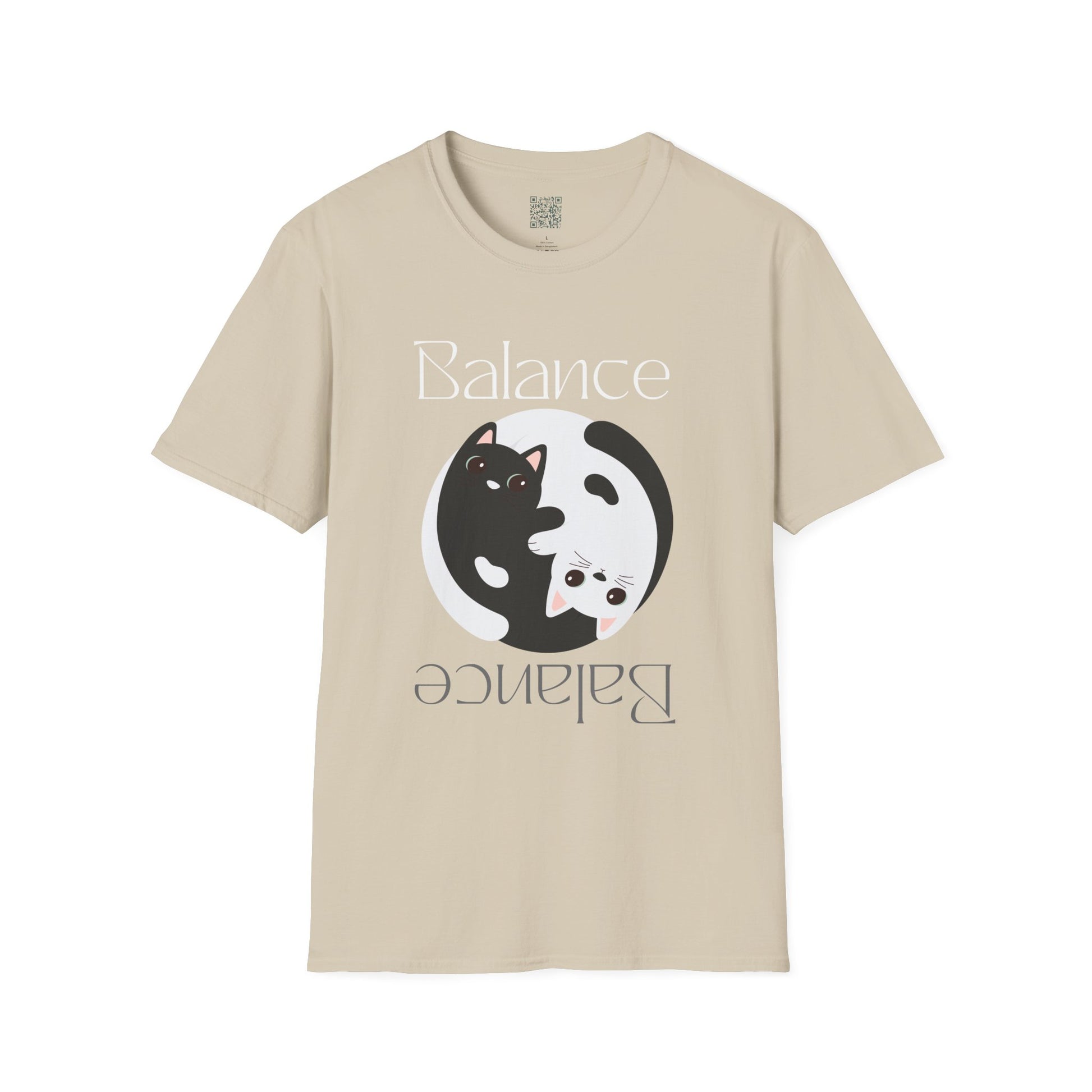 Balance Cats Unisex T-Shirt, Cat Lover Gift, Balance Shirt, Animal Tee, Cute Pet T-Shirt, Zen Style - Divine Mystic Moons