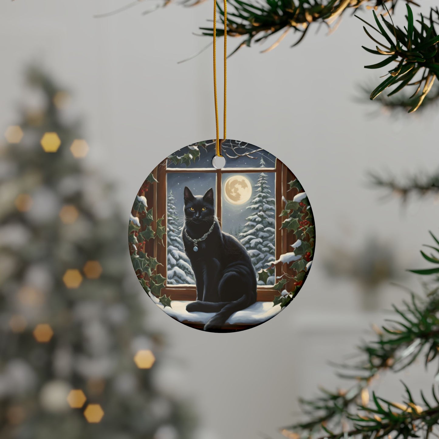 Black Cat Whimsical Ornaments Perfect for Holidays, Gift Giving, Home Decor, Tree Decorations, or Pet Lovers! - Divine Mystic Moons