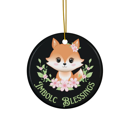 Adorable Ceramic Ornaments - Imbolc Blessings, Wheel of the Year, Fox Rebirth, Gift Ornaments Housewarming, and Celebrations - Divine Mystic Moons