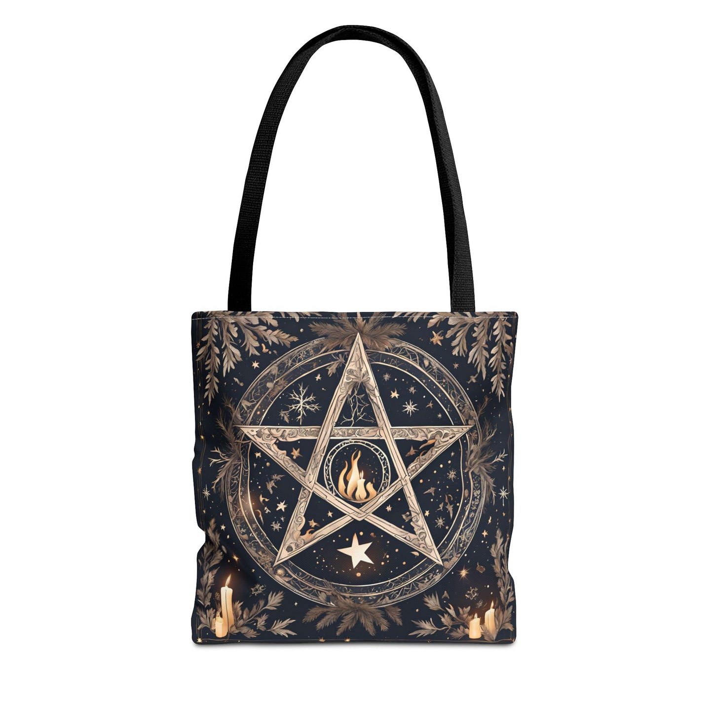 Mystical Pentagram Tote Bag, Witchy Accessories, Esoteric Gifts, Pagan Tote, Bohemian Style, Everyday Carryall - Divine Mystic Moons