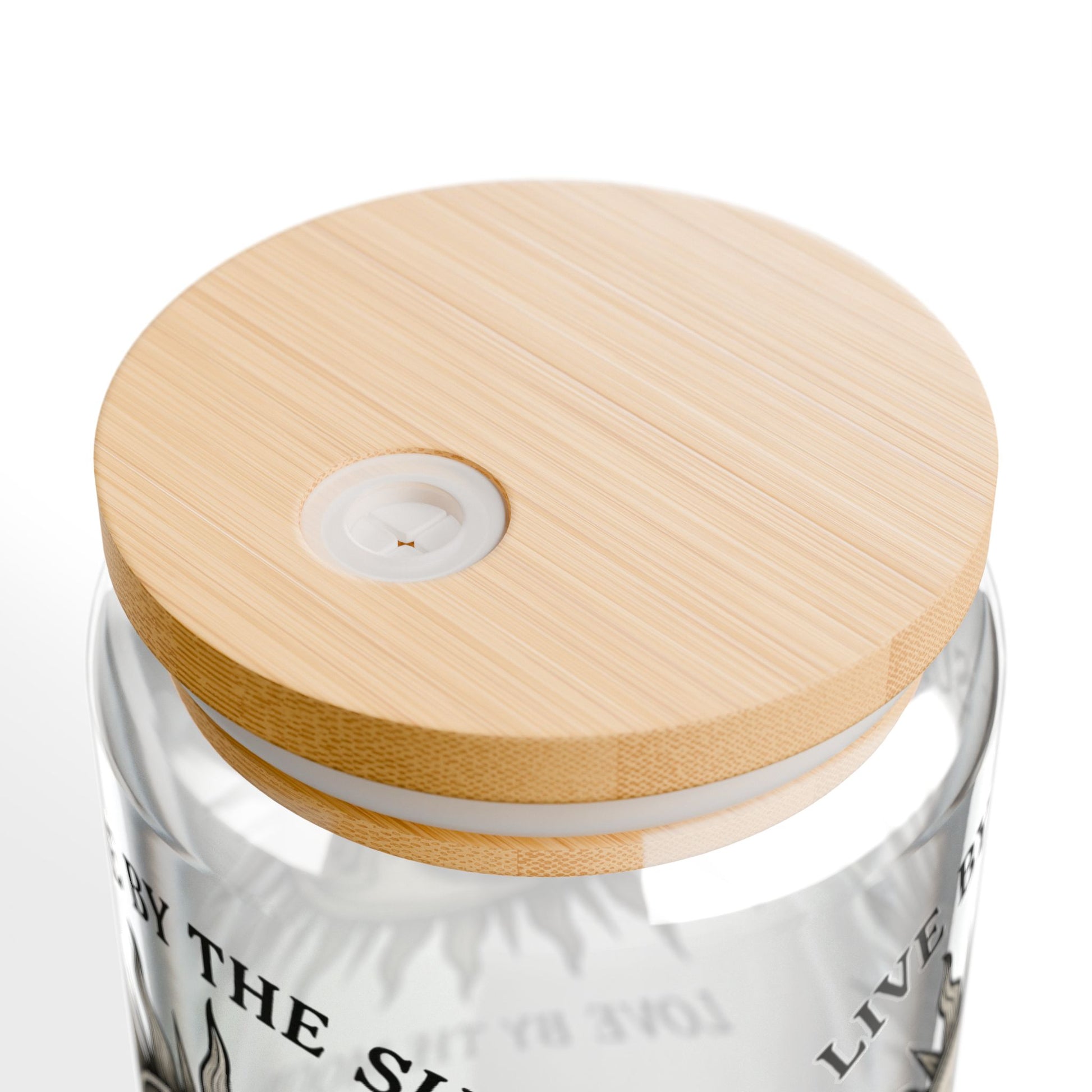 Live by the Sun Love by the Moon Glass Tumbler  16oz Iced Coffee Cup with Bamboo Lid & Straw, Celestial Witchy Drinkware - Divine Mystic Moons