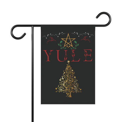 Yule Garden Banner, Elegant Holiday Decor, Christmas Yard Sign, Winter Solstice Decoration, Outdoor Festive Flag