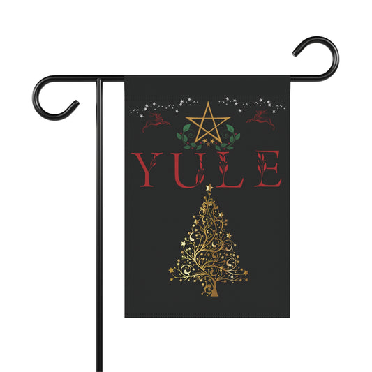 Yule Garden Banner, Elegant Holiday Decor, Christmas Yard Sign, Winter Solstice Decoration, Outdoor Festive Flag