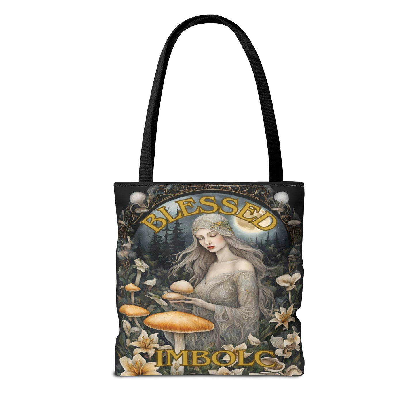 Imbolc Blessed Tote Bag | Witchy Eco-Friendly Carrier, Gardening Bag, Holiday Gift, Spiritual Tote, Adjustable Straps - Divine Mystic Moons