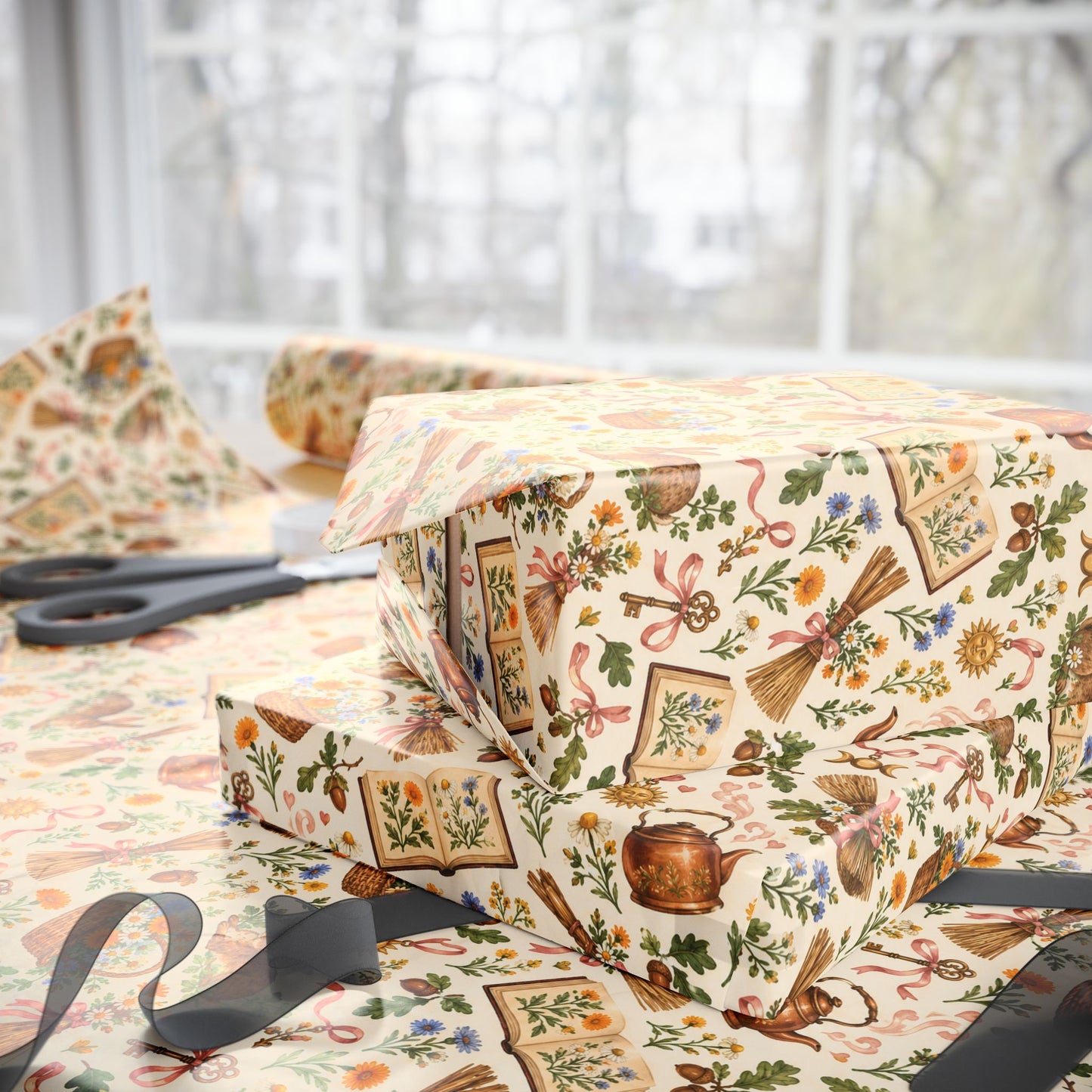 Cottage Witch Hare & Herbal Magic Wrapping Paper