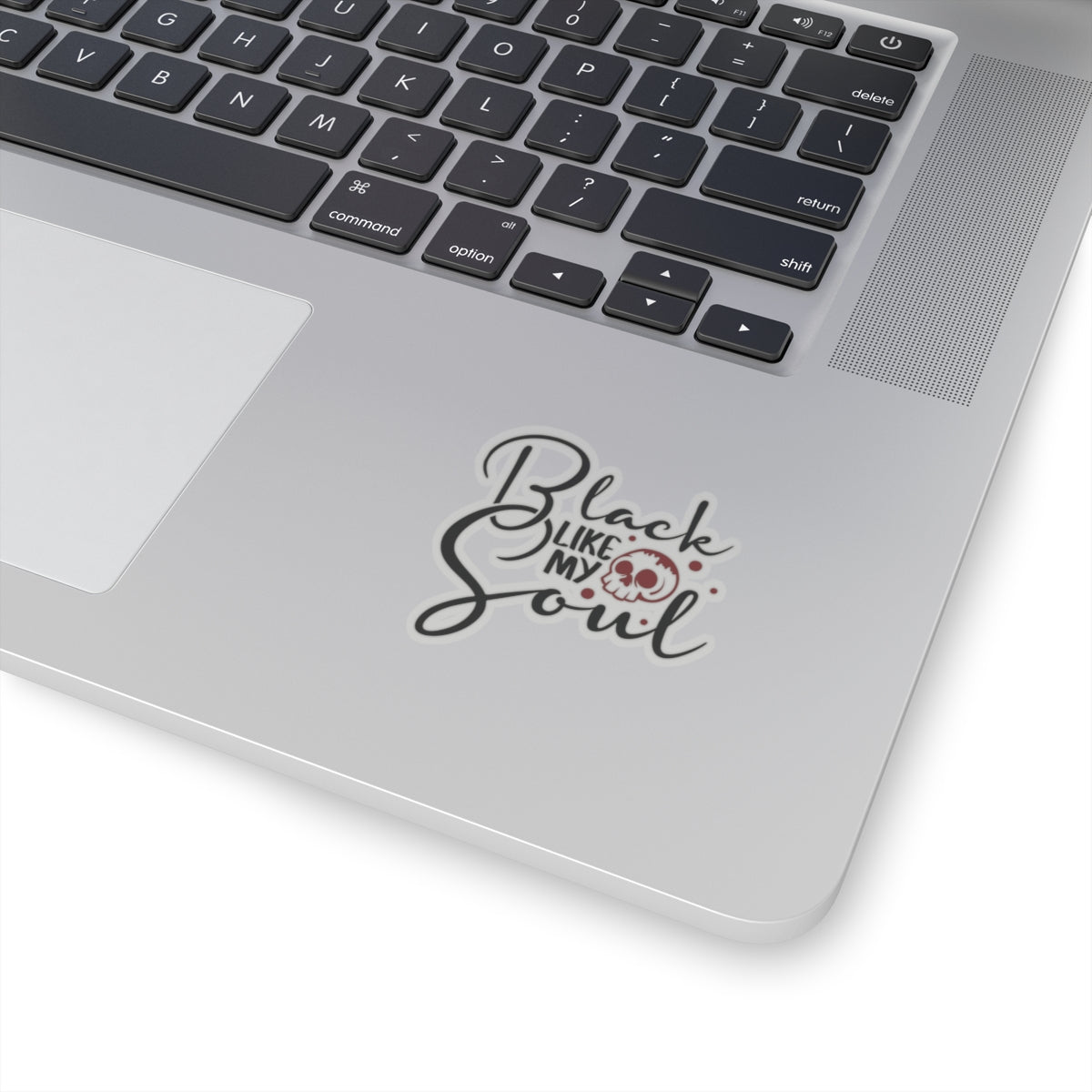 Black Like My Soul Skull Design, Perfect for Laptops, Journals, Water Bottles, Gifts, Gothic Kiss-Cut Stickers - Divine Mystic Moons