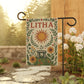 Litha Summer Solstice Banner Sun and Sunflowers Pagan Altar Decor, Sabbat Wall Hanging, Wheel of the Year Wiccan Celebration Art - Divine Mystic Moons
