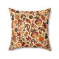 Samhain Turnip Lantern Faux Suede Pillow – Witchy Autumn Harvest Decor