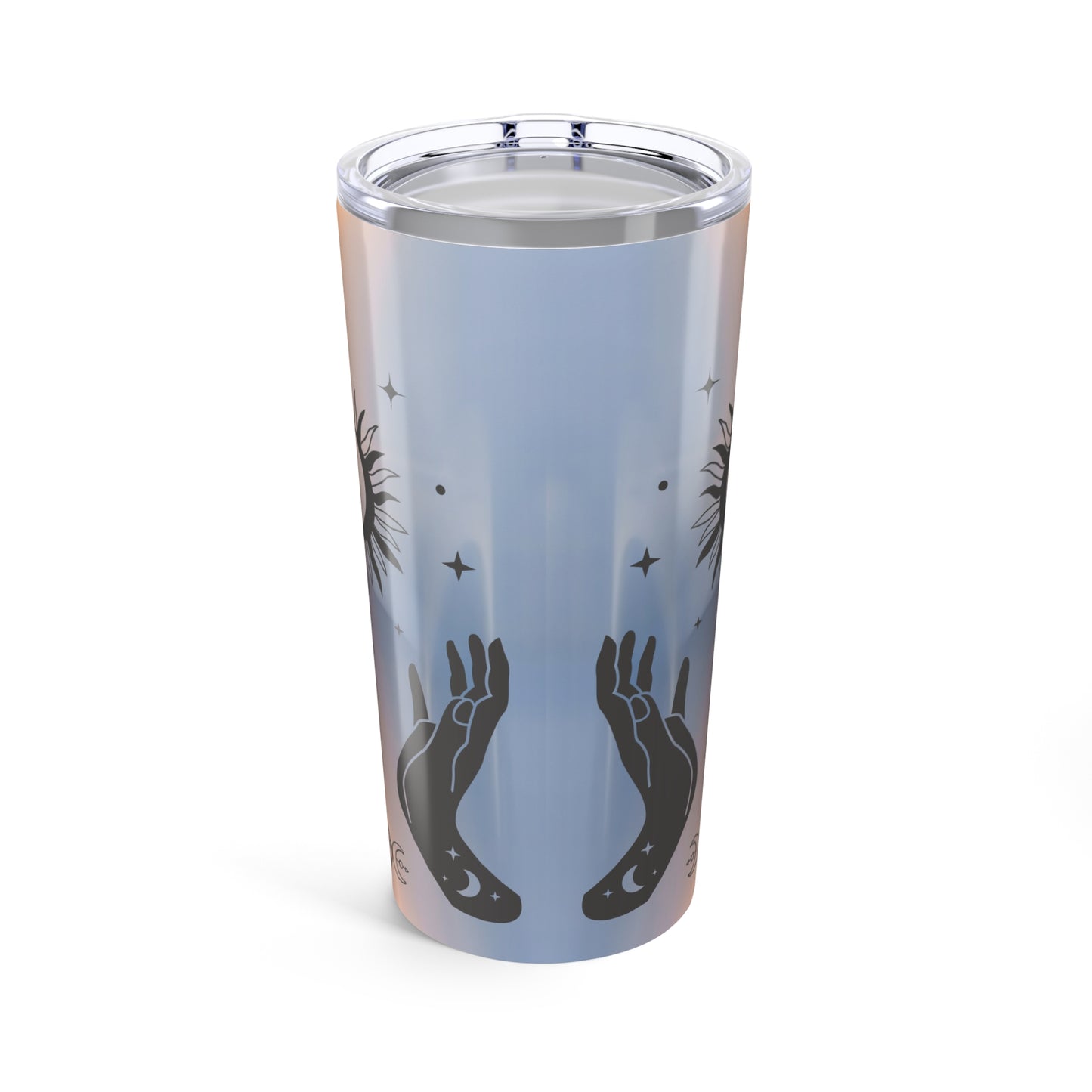 Sun and Moon Witch Hands Tumbler 20oz, Celestial Drinkware, Wiccan Gift, Witchcraft Decor, Pagan Mug, Halloween Cup - Divine Mystic Moons