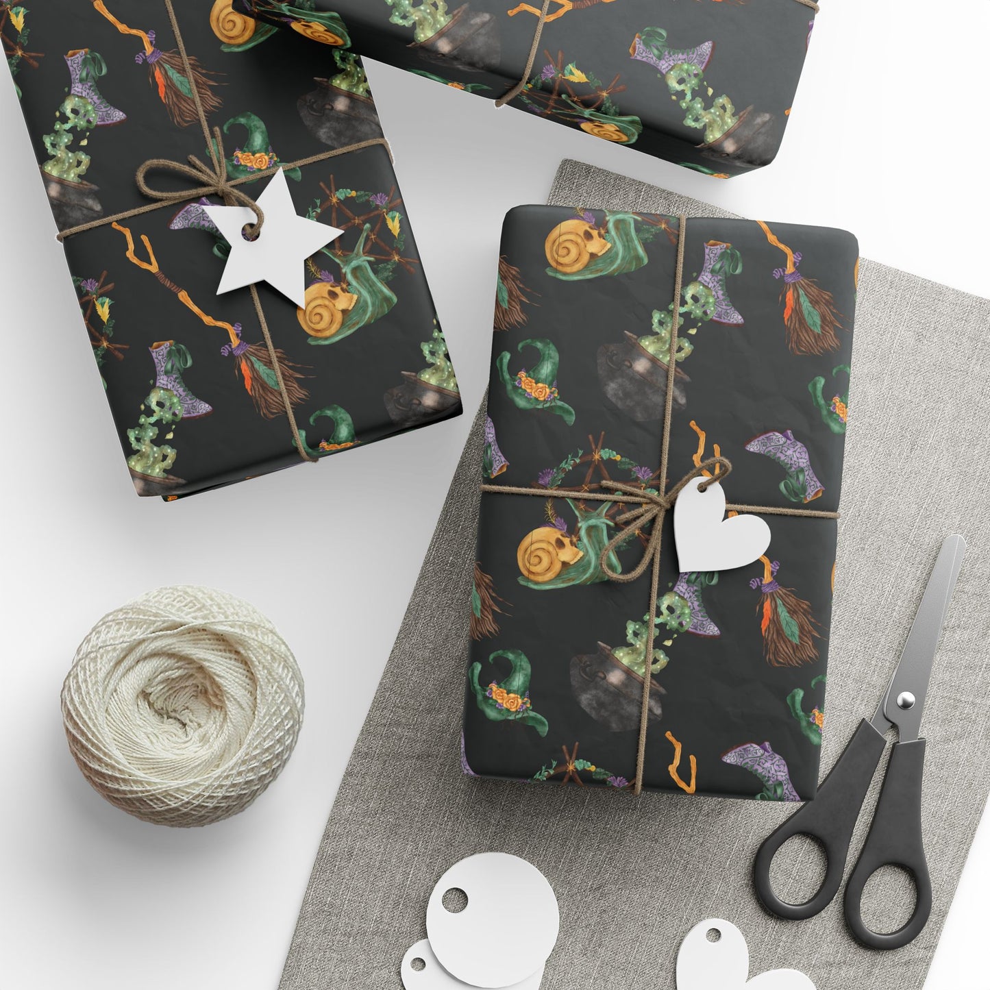 Midnight Witch Hat & Cauldron Wrapping Paper