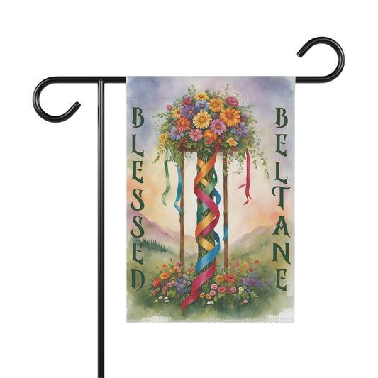 Beltane Blessings Garden Banner, Spring Decor, Flower Flag, Outdoor Decoration, Witchy Home, Beltane Celebration