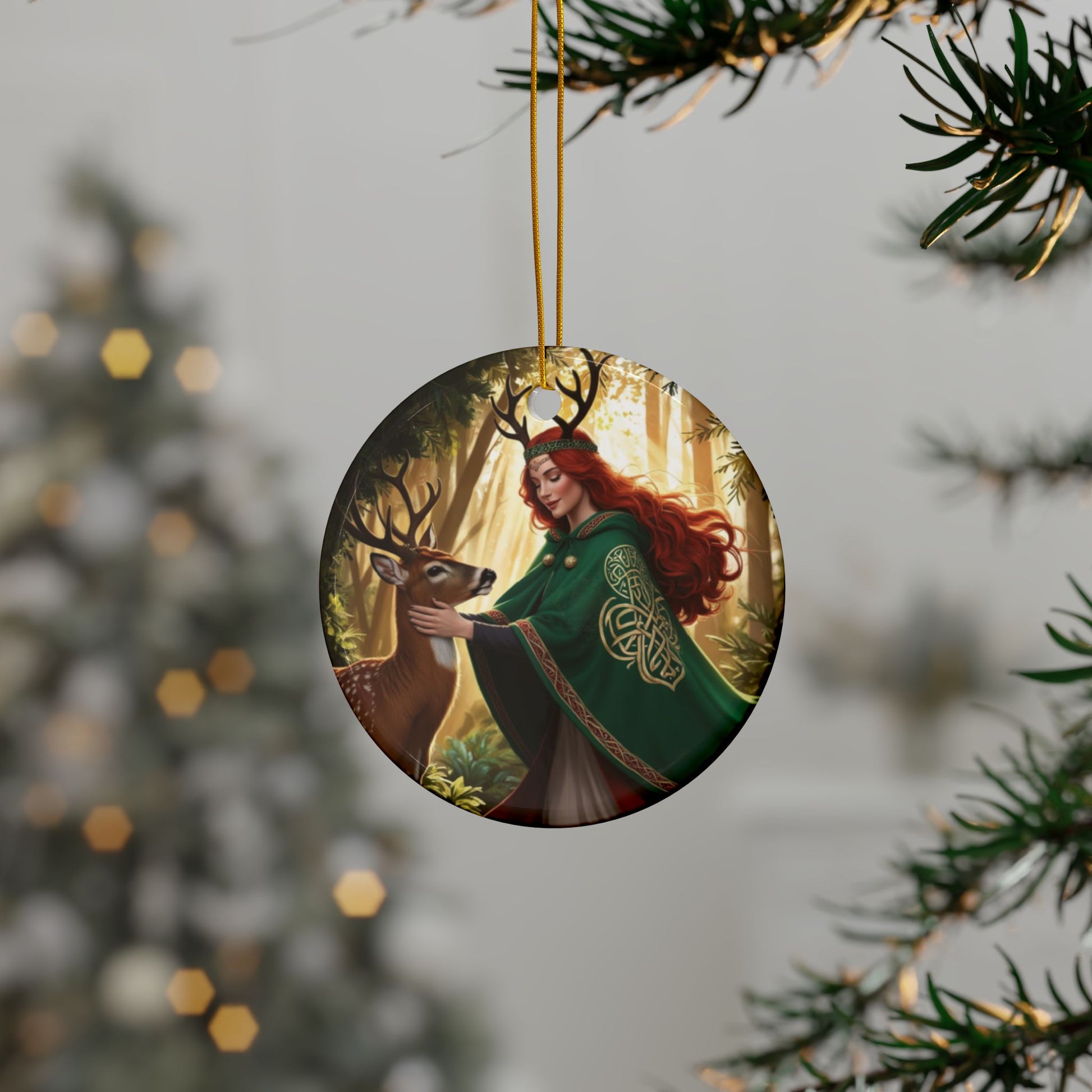 Mystical Witch Ornaments - Forest Goddess Design, Holiday Decor, Christmas Tree Decorations, Unique Gift, Eco-Friendly - Divine Mystic Moons