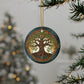Tree of Life Pagan Wiccan Yule Holiday Decor, Ceramic Ornaments, 2-Side Print, (1pc, 3pcs, 5pcs, 10pcs) - Tree Hanging Ornaments, - Divine Mystic Moons