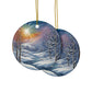Winter Wonderland Ceramic Ornaments, Festive Decor, Holiday Gift, Christmas Tree Ornaments, 2-Side Print, Seasonal Hanging - Divine Mystic Moons
