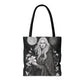 Mystical Floral Tote Bag, Witch Aesthetic Handbag, Boho Chic Shopper, Eco-Friendly Grocery Bag, Everyday Carryall, Gift for Her - Divine Mystic Moons