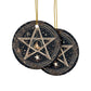 Golden Pentacle & Sacred Flame Yule Ornament