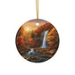 Autumn Landscape Ceramic Ornaments, Cozy Decor for Holidays, Gifts for Nature Lovers, 2-Sided Print, Home & Holiday Ornament - Divine Mystic Moons