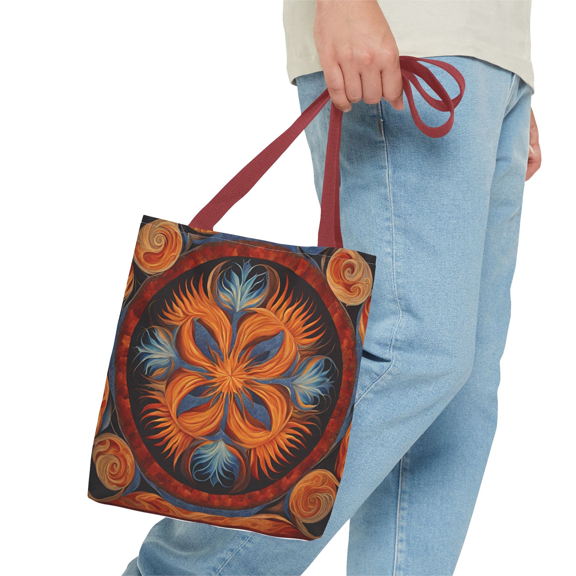 Vibrant Floral Tote Bag, Bohemian Style Handbag, Eco-Friendly Shopping Bag, Art Inspired Gift, Summer Festival Accessory - Divine Mystic Moons