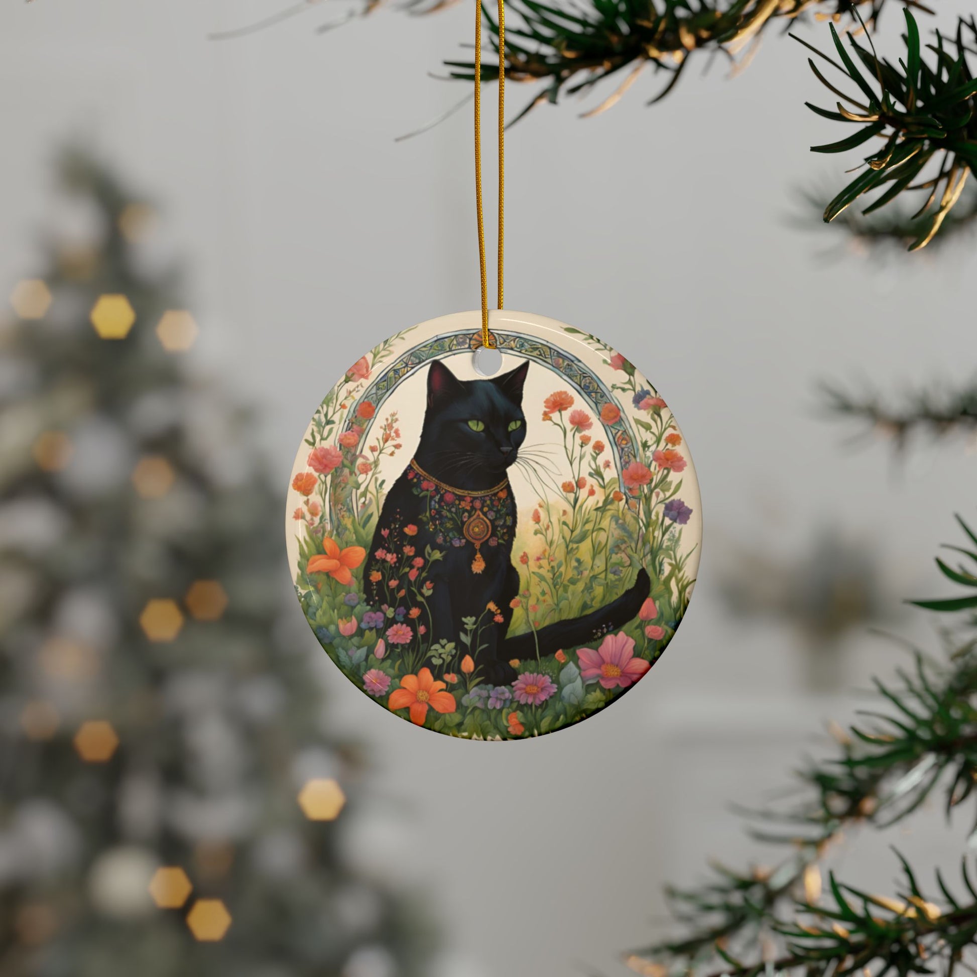 Field of Dreams Cat Ceramic Ornaments, Perfect for Pet Lovers, Holiday Decor, Gift for Cat Lovers, Set of 1/3/5/10 - Divine Mystic Moons
