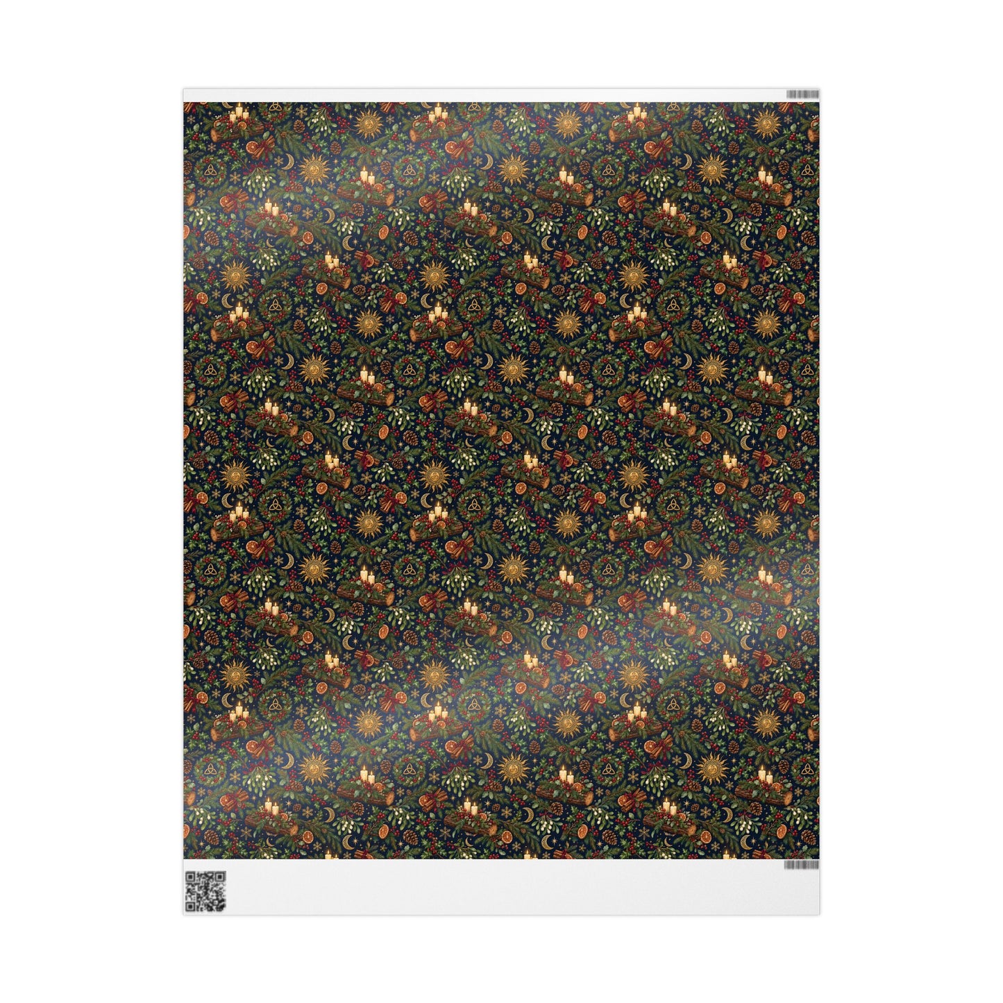 Celtic Yule Log & Solstice Sun Wrapping Paper