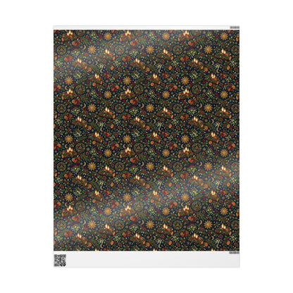 Celtic Yule Log & Solstice Sun Wrapping Paper