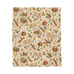 Ostara Rabbit & Wildflower Velveteen Plush Blanket – Lightweight Cottage Witch Throw