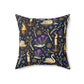 Imbolc Swan & Crocus Faux Suede Pillow – Candlelit Pagan Spring Decor