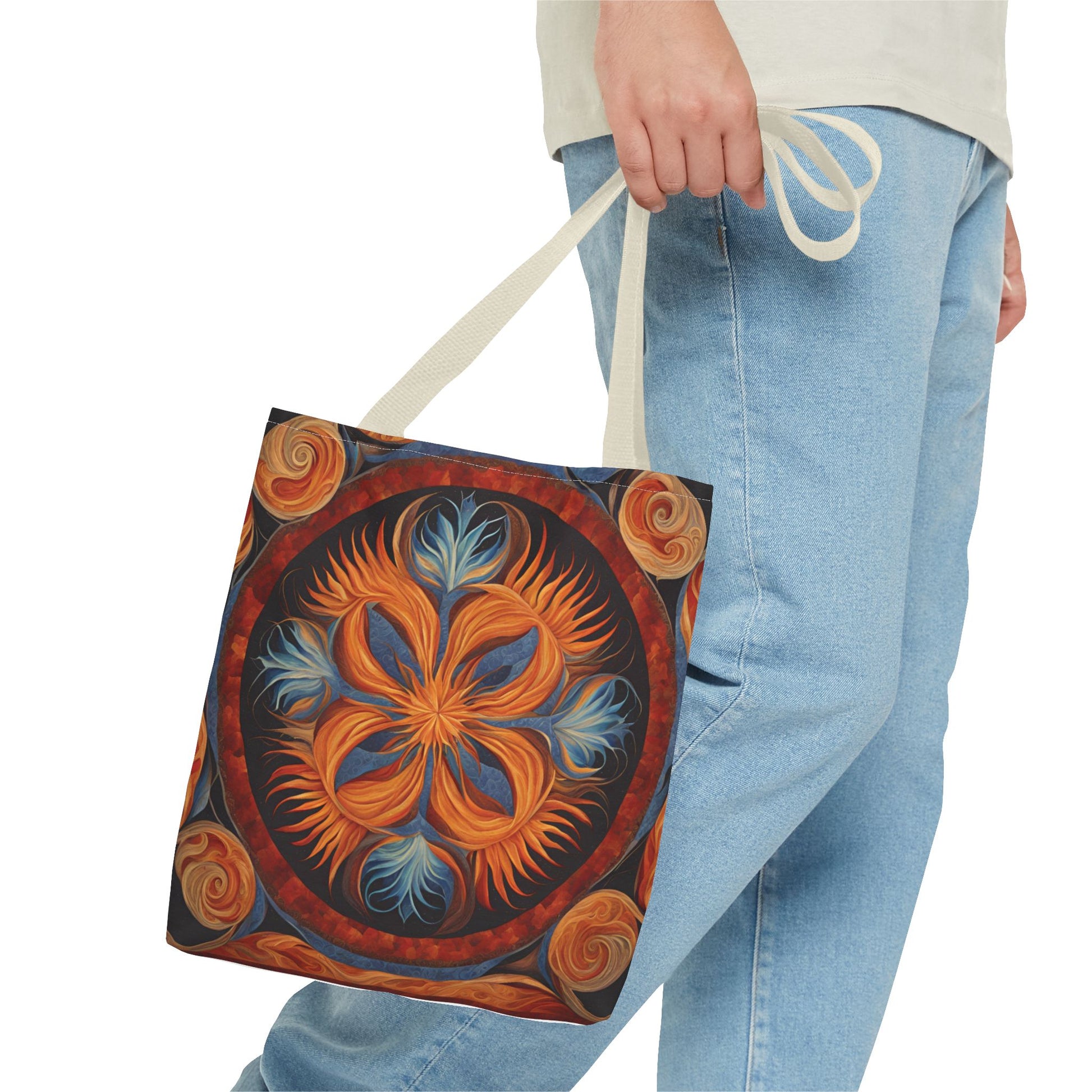 Vibrant Floral Tote Bag, Bohemian Style Handbag, Eco-Friendly Shopping Bag, Art Inspired Gift, Summer Festival Accessory - Divine Mystic Moons