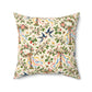 Beltane Maypole & Swallow Faux Suede Pillow – Floral Spring Witch Decor