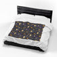 Imbolc Swan & Crocus Velveteen Plush Blanket – Lightweight Candlelit Pagan Throw - Divine Mystic Moons
