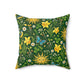 Ostara Sun & Daffodil Faux Suede Pillow – Green Witch Spring Decor