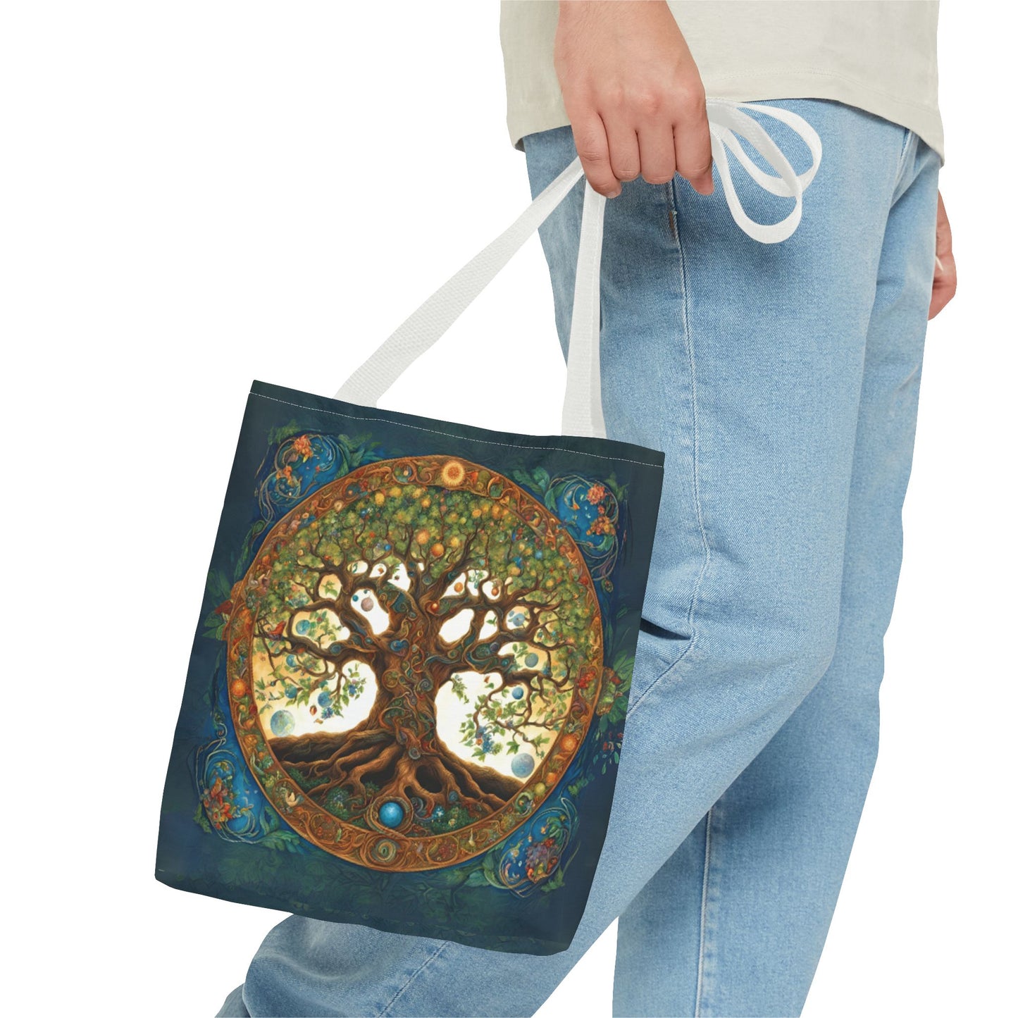 Tree of Life Witches Tote Bag - Witchy Witchcraft Wicca Eco-Friendly Shopper, Spell Book Accessories, Halloween Gift, Reusable - Divine Mystic Moons