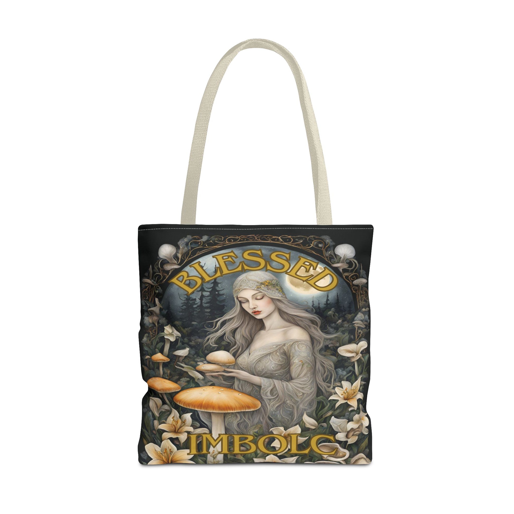 Imbolc Blessed Tote Bag | Witchy Eco-Friendly Carrier, Gardening Bag, Holiday Gift, Spiritual Tote, Adjustable Straps - Divine Mystic Moons