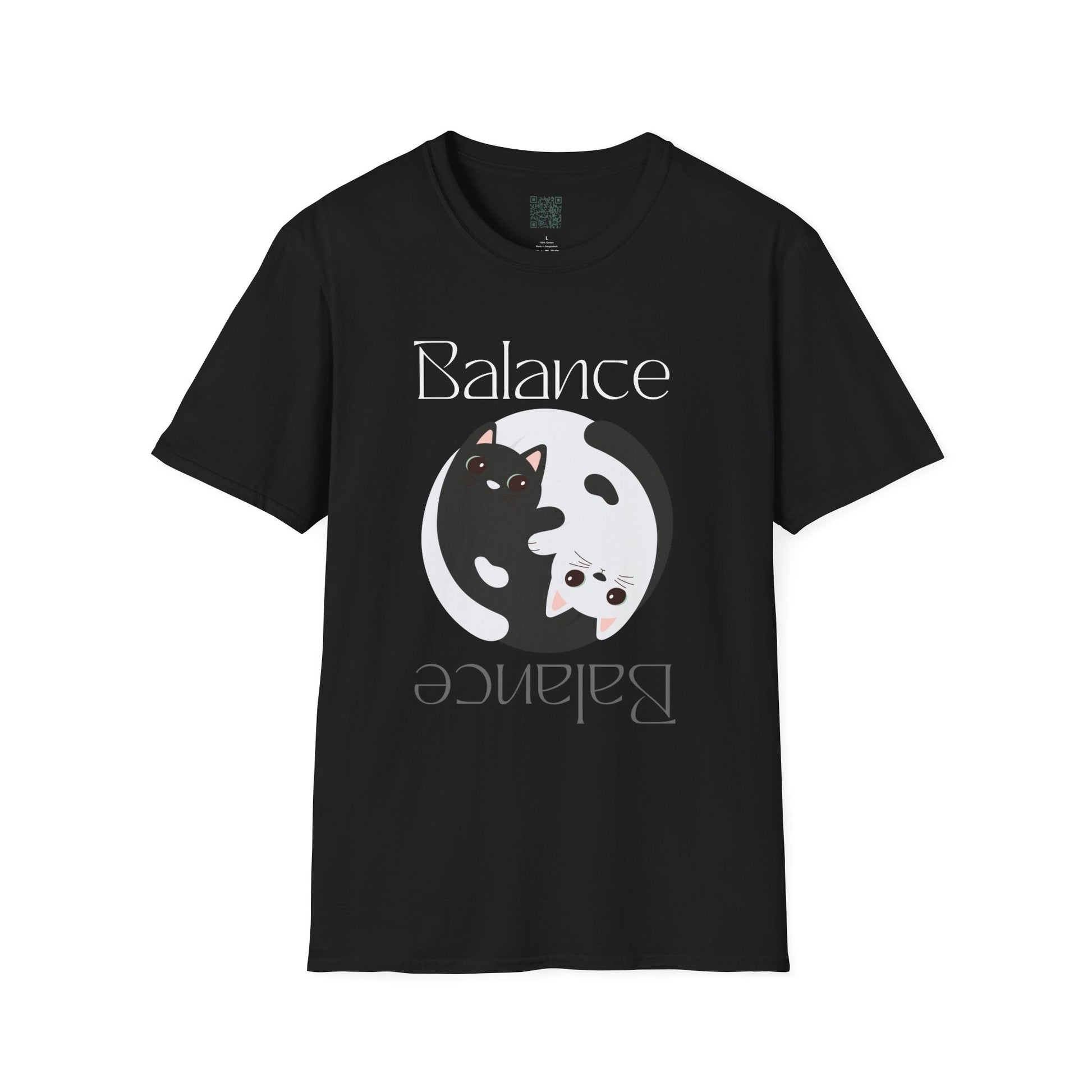 Balance Cats Unisex T-Shirt, Cat Lover Gift, Balance Shirt, Animal Tee, Cute Pet T-Shirt, Zen Style - Divine Mystic Moons
