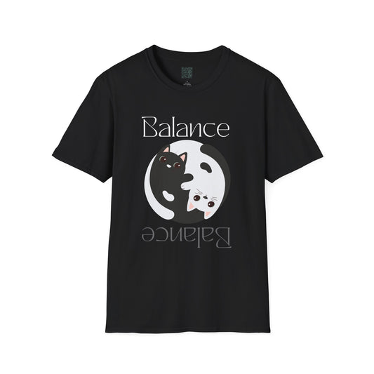 Balance Cats Unisex T-Shirt, Cat Lover Gift, Balance Shirt, Animal Tee, Cute Pet T-Shirt, Zen Style - Divine Mystic Moons