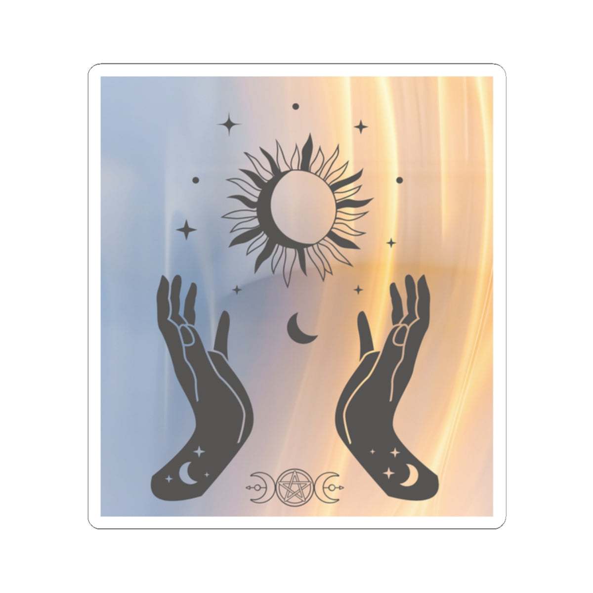 Stickers, Witch Hands Sun Moon Phases Mystical Art, Laptop Decal, Water Bottle Sticker, Planner Decor, Halloween Decorations, Mystical Gift - Divine Mystic Moons