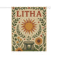 Litha Summer Solstice Banner Sun and Sunflowers Pagan Altar Decor, Sabbat Wall Hanging, Wheel of the Year Wiccan Celebration Art - Divine Mystic Moons