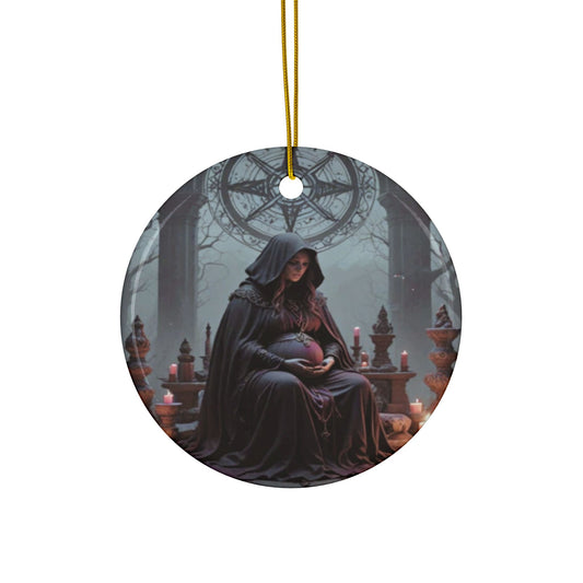 Enchanting Ceramic Ornaments, Mystical Home Decor, Gothic Christmas Decorations, Unique Gift, Witchy Holiday Ornaments, 2-Side Print - Divine Mystic Moons