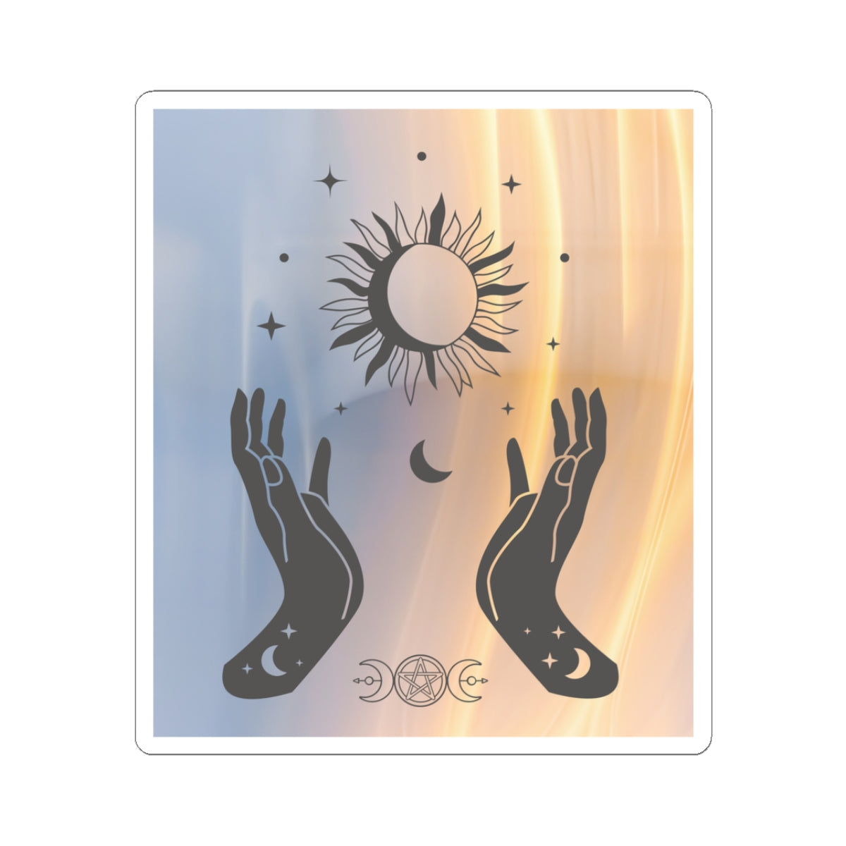 Stickers, Witch Hands Sun Moon Phases Mystical Art, Laptop Decal, Water Bottle Sticker, Planner Decor, Halloween Decorations, Mystical Gift - Divine Mystic Moons