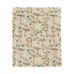 Beltane Maypole & Swallow Velveteen Plush Blanket – Lightweight Floral Spring Throw