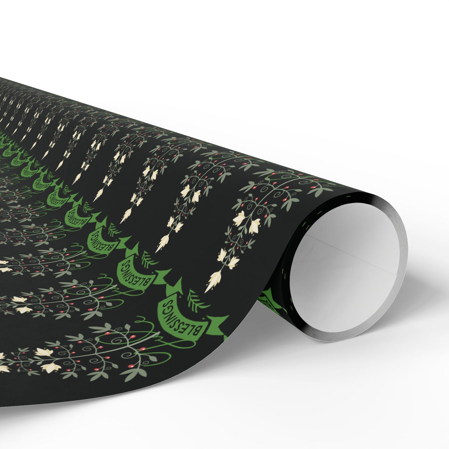 Botanical Yule Tree Wrapping Paper