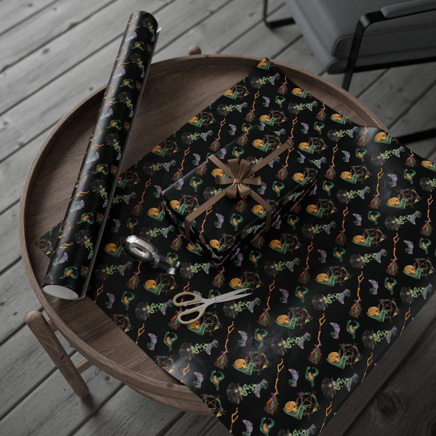 Midnight Witch Hat & Cauldron Wrapping Paper