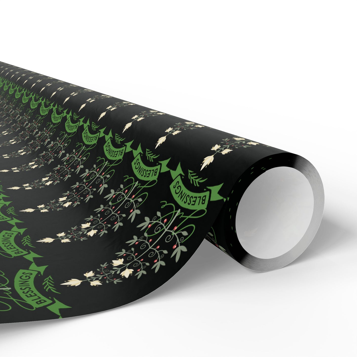 Botanical Yule Tree Wrapping Paper
