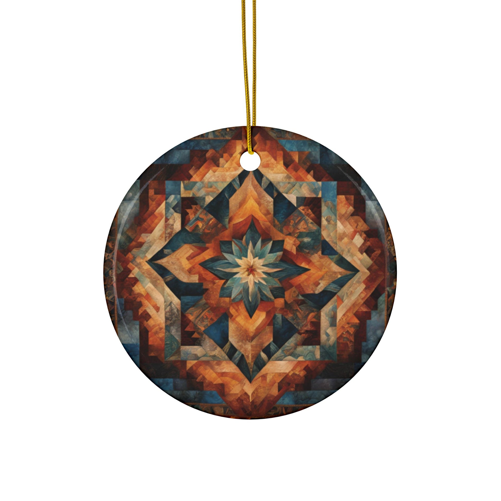 Rustic Ceramic Ornaments - Boho Holiday Decor, Unique Gift for Christmas, 2-Sided Print, Set of 1, 3, 5, or 10, Festive Home Decor - Divine Mystic Moons