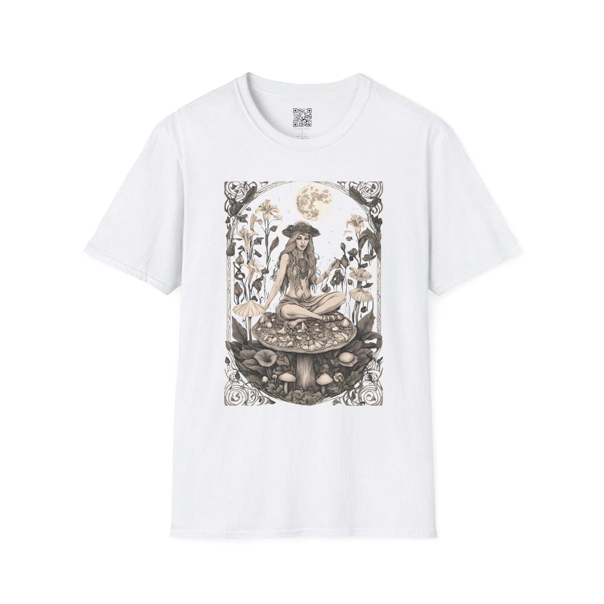 Whimsical Nature-Inspired Unisex T-Shirt, Bohemian Tee, Gift for Nature Lovers, Mushroom Design, Eco-friendly Apparel - Divine Mystic Moons