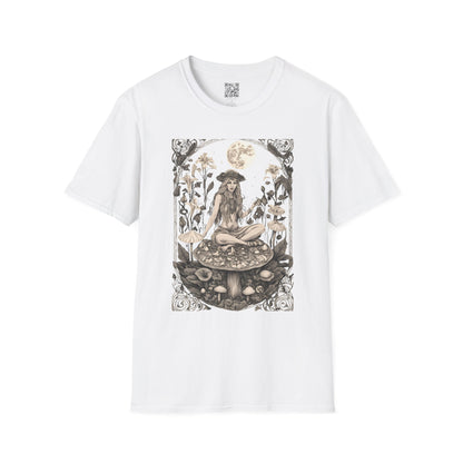 Whimsical Nature-Inspired Unisex T-Shirt, Bohemian Tee, Gift for Nature Lovers, Mushroom Design, Eco-friendly Apparel - Divine Mystic Moons